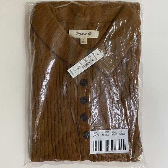 NEW Madewell Ribbed Polo Knit Mini Dress, size L - Picture 7 of 11